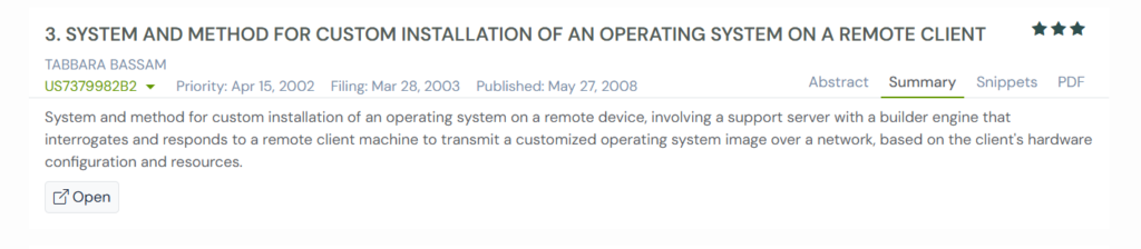 GPS snapshot of summary of US7379982B2