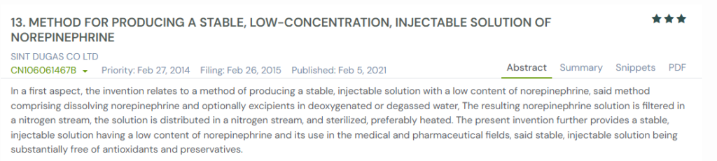 GPS snapshot showing abstract from CN106061467B