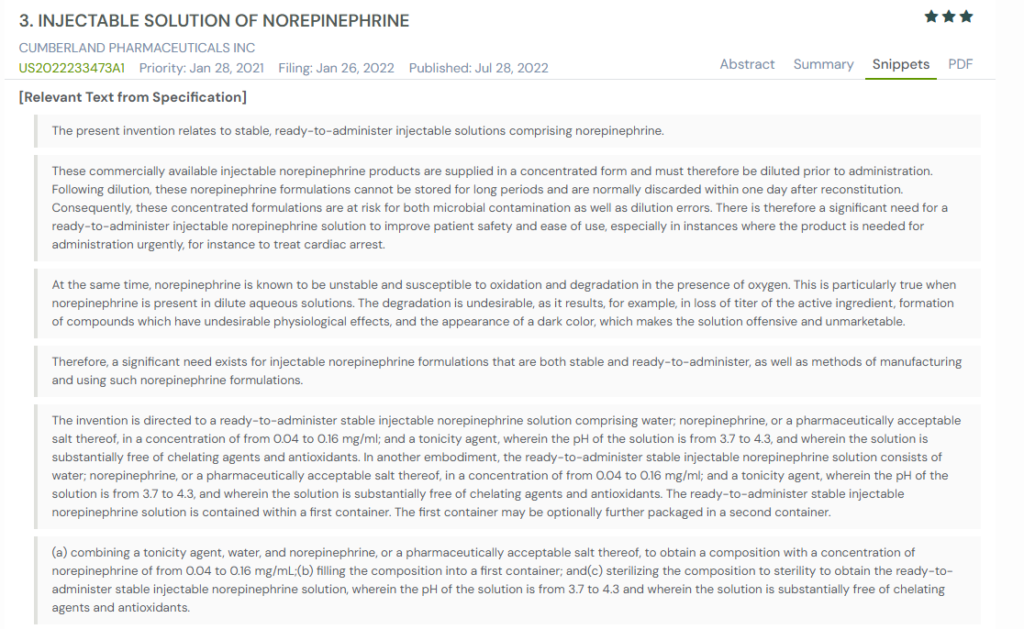 GPS snapshot showing snippet from  US2022233473A1