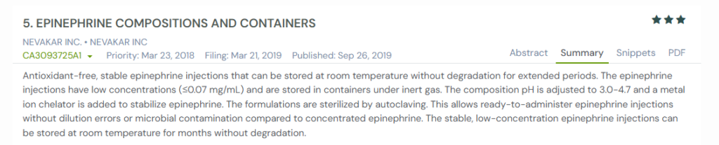 GPS snapshot showing summary from CA3093725A1