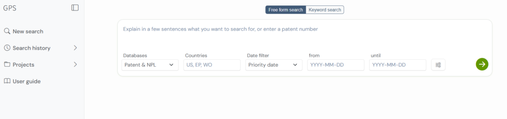 Free form search feature in GPS