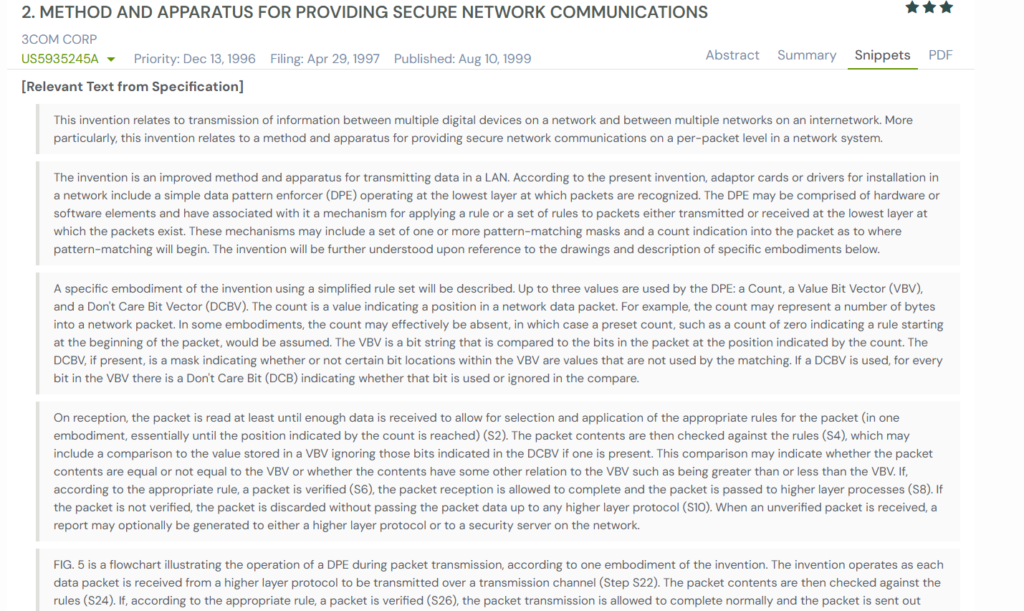 GPS snapshot of snippet of US5935245A