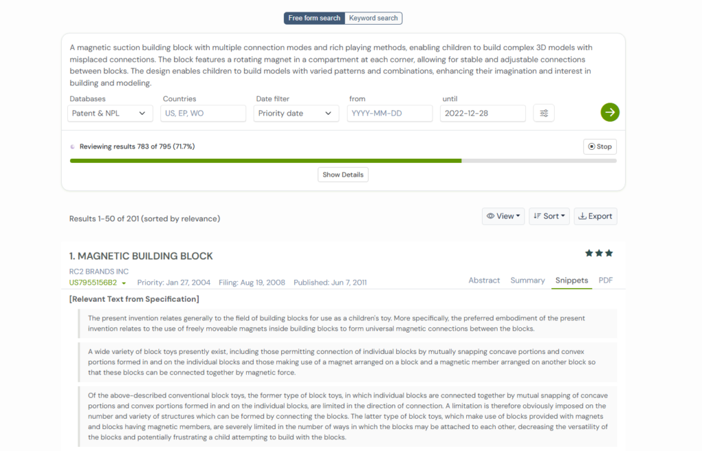 GPS search page snapshot