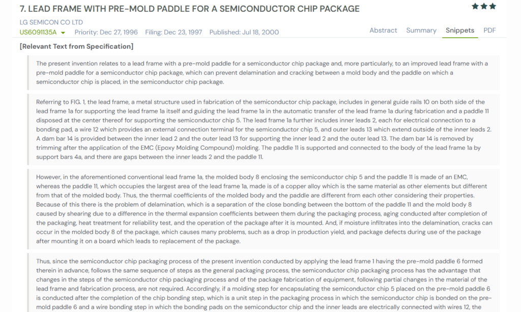 GPS snapshot of US6091135A snippet