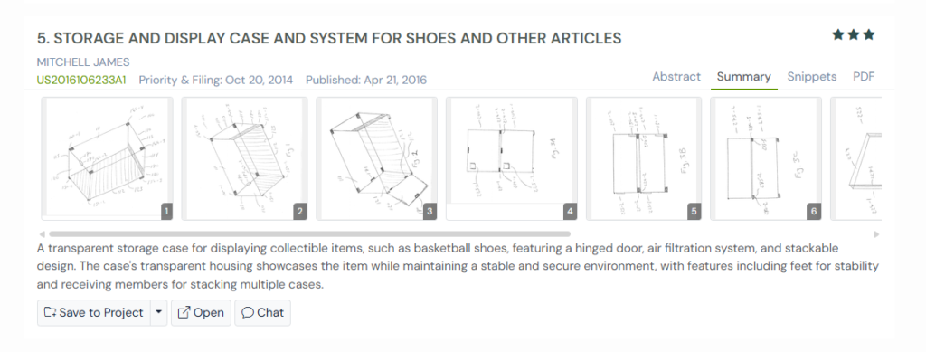 GPS snapshot of US2016106233A1 summary