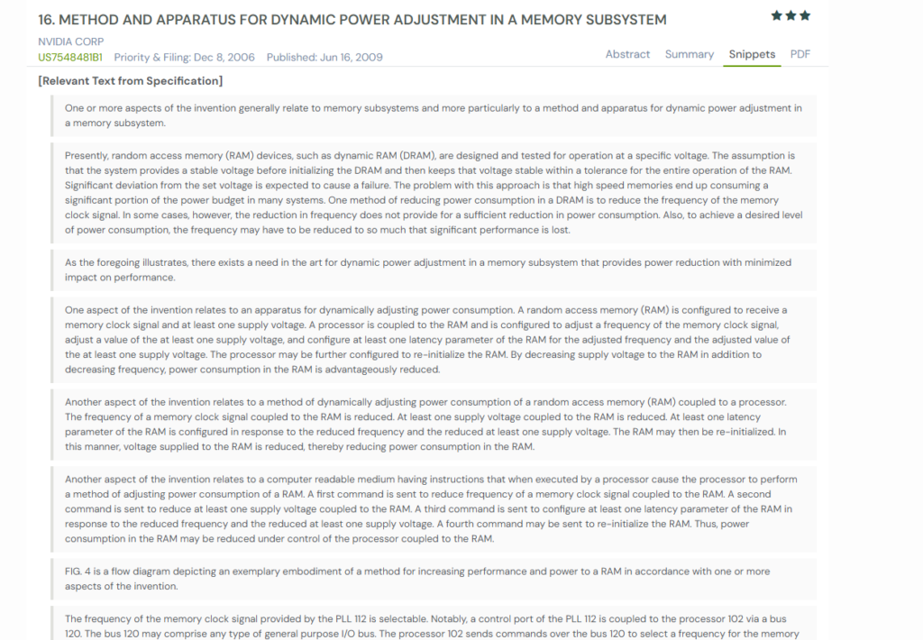 GPS snapshot of US7548481B1 snippets