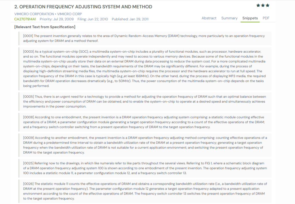 GPS snapshot of CA2707914A1 snippets