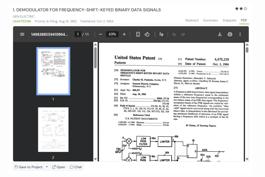 GPS snapshot of US4475219A PDF