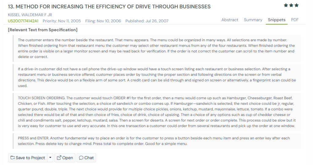 GPS snapshot of US2007174142A1 snippets