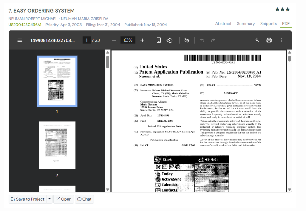 GPS snapshot ofUS2004230496A1 PDF