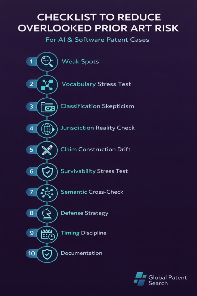 Patent Attorney Checklist to Reduce Overlooked Prior Art Risk in High Stakes Disputes